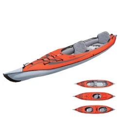 Devant 8 KAYAK GONFLABLE ADVANCED ELEMENTS FRAME CONVERTIBLE ROUGE