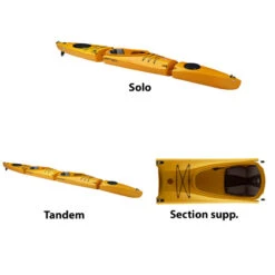 KAYAK MODULABLE POINT 65°N MERCURY GTX DUO JAUNE -Bateaux Boutique kayak modulable point 65n mercury gtx duo jaune 4