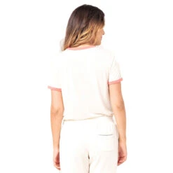 T-SHIRT RIP CURL TIKI RINGER BEIGE FEMME -Bateaux Boutique t shirt rip curl tiki ringer beige femme 2