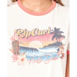 T-SHIRT RIP CURL TIKI RINGER BEIGE FEMME -Bateaux Boutique t shirt rip curl tiki ringer beige femme 4