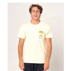 Rip Curl T-SHIRT RIPCURL IN DA POCKET TEE JAUNE CLAIR