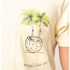Rip Curl T-SHIRT RIPCURL IN DA POCKET TEE JAUNE CLAIR -Bateaux Boutique t shirt ripcurl in da pocket tee jaune clair 3